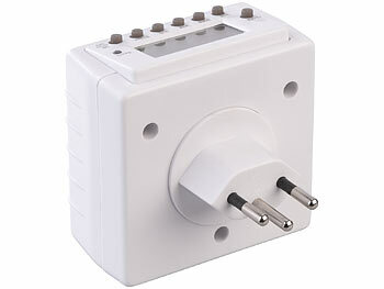 revolt Digitale Zeitschaltuhr für Typ-J-Steckdose, LCD-Display, bis 2.300 W