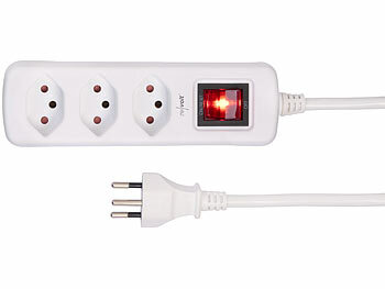 Mehrfach-Stromverteiler: revolt Schaltbare 3-fach-Steckdosenleiste, 140 cm, weiß