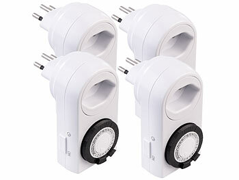 Tageszeitschaltuhren: revolt 4er-Set mechanische 24-Std.-Timer für Steckdose Typ J, bis 2.300 Watt