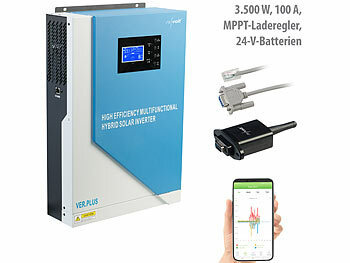 Hybrid Wechselrichter: revolt Solar-Hybrid-Inverter mit WLAN-Modul, 3.500 W, 100 A, MPPT-Laderegler