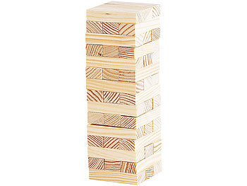 Holzturm Spiel: Playtastic Geschicklichkeitsspiel "Wackelturm" mit 48 Spielsteinen aus Holz