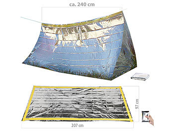Semptec Survival-Set mit Notfall-Zelt und Folien-Schlafsack