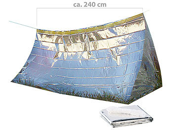 Not-Zelt aus Aluminiumfolie, zusammenfaltbar, wärmeisolierend, reflektierend, kältedämmend