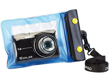 Kamera Unterwasserhülle: Somikon Unterwasser-Kameratasche L mit Objektivführung Ø 38 mm