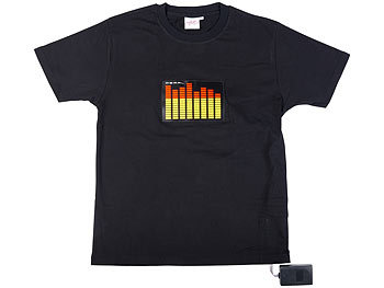 LED T Shirts: infactory T-Shirt mit 8-Kanal Leucht-Equalizer Größe S