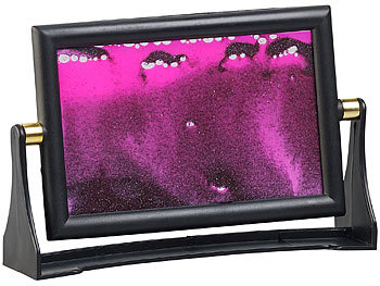 Sandbild Bilderrahmen: infactory Schwenkbares Mini-Sandbild "Dream Pink" mit Standfuß, 110 x 65 mm