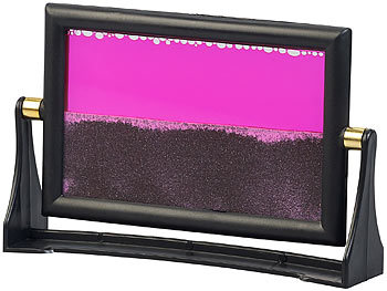 infactory Schwenkbares Mini-Sandbild "Dream Pink" mit Standfuß, 110 x 65 mm