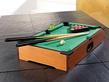 Playtastic Mini-Billardtisch mit 2 Queues & 16 Kugeln
