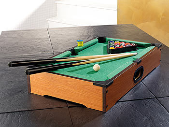 Playtastic Mini-Billardtisch mit 2 Queues & 16 Kugeln