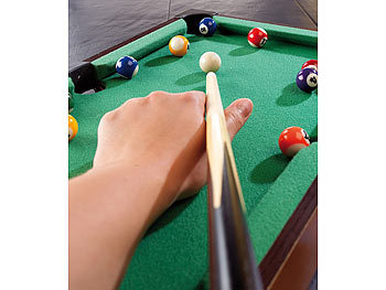 Playtastic Mini-Billardtisch mit 2 Queues & 16 Kugeln