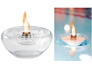 Feuerglassteine: Carlo Milano Schwimmendes Glas-Dekofeuer für Bio-Ethanol