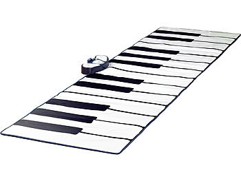 Klaviermatte: Playtastic Riesige Klavier-Matte mit Aufnahme-Funktion, 255 x 80 cm