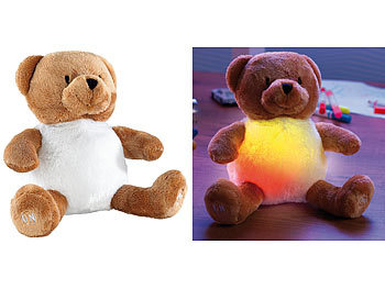 LED Plüschtier: Playtastic Kuschel-Nachtlicht "Bär" mit Farbwechsel-LED