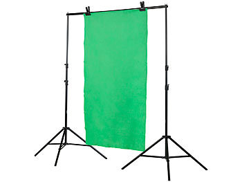 Foto-Hintergründe für Produktvideos Studios Videobearbeitungen Grüne Molton Leinwände fotografische: Somikon Höhenverstellbares Fotohintergrund-System