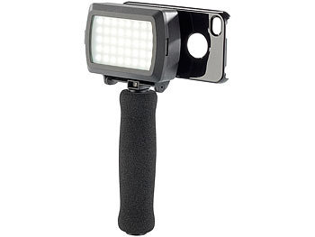 Fotoleuchte für iPhone: Somikon LED-Videoleuchte mit Stativhalterung für iPhone 4/4s