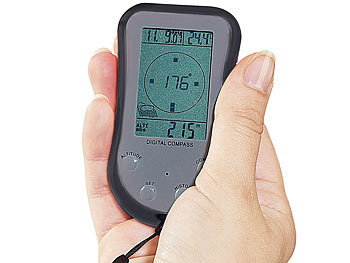 Semptec Digitaler 7in1-Kompass mit Höhenmesser & mobiler Wetterstation