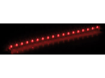 Lunartec Ultraflexible LED-Leiste mit 18 LEDs rot, 33 cm