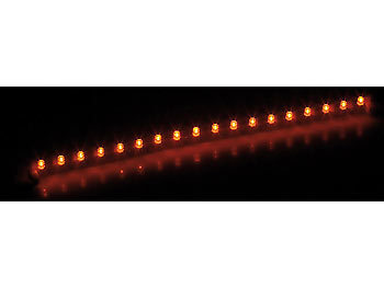 Lunartec Ultraflexible LED-Leiste mit 18 LEDs orange, 33 cm