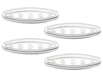silber 4er-SET STICK & PUSH Lampen mit 3 weißen LEDs