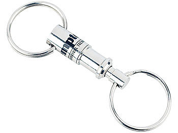 Schlüsselring Schlüsselanhänger mit ausziehbarem Stahlseil Metall neu 