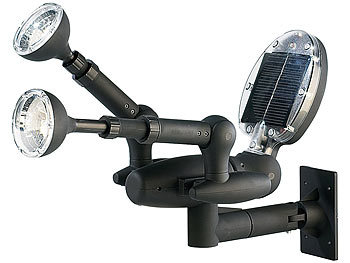 VisorTech Solar LED Garten - & Sicherheits-Spotlight mit 3in1-Bewegungsmelder