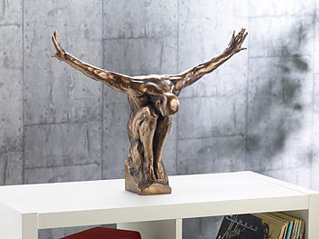 Carlo Milano Männliche Athleten-Statuette, Kunstharz-Guss, Bronzeoptik