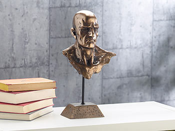 Carlo Milano Männliche Portrait-Büste, Kunstharz-Guss in Bronzeoptik