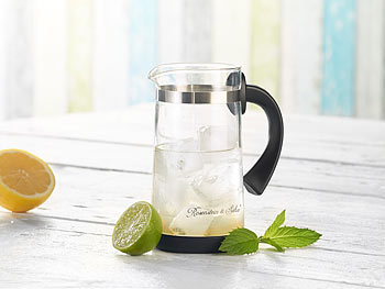 Glaskannen mit Teesieben zur automatischen Teezubereitung, in Ergänzung zu Waserkocher, Teekocher