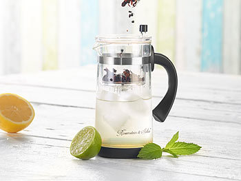 Borosilicatglas Eis-Tee-Kannen mit Teebereiter mit Ziehzeit-Automatik-Knöpfen