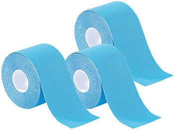 Kinesiologie-Tape aus Baumwollgewebe, 3er-Set, blau / Tape