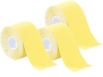Klebeband für Taping: newgen medicals Kinesiologie-Tape aus Baumwollgewebe, 3er-Set, gelb