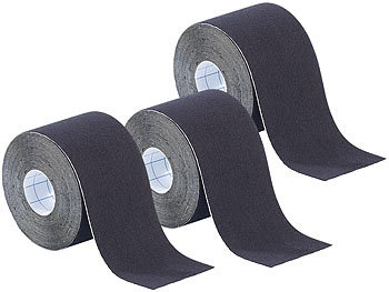 bandageband: newgen medicals Kinesiologie-Tape aus Baumwollgewebe, 3er-Set, schwarz