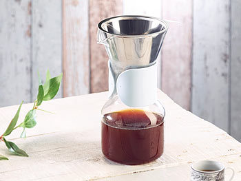 Glas-Kaffeebereiter mit Edelstahl-Filter / Teekanne