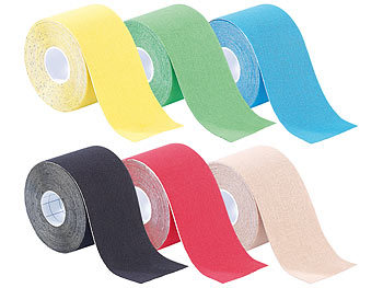Tapeband: newgen medicals Kinesiologie-Tapes, Baumwollgewebe, 5 cm x 5 m 6er-Set