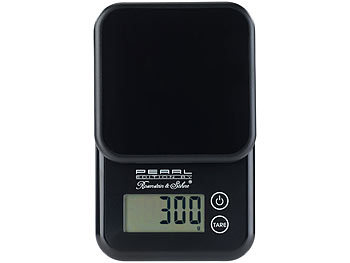 PEARL Kompakte Digitalwaage mit Touchbedienung für Küche und Büro, bis 3 kg