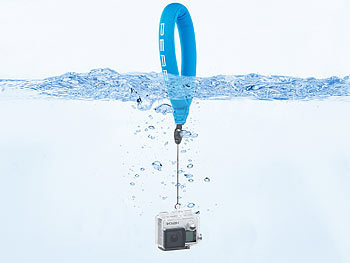PEARL Schwimmende Handschlaufe für Unterwasser-Kamera u.v.m., blau