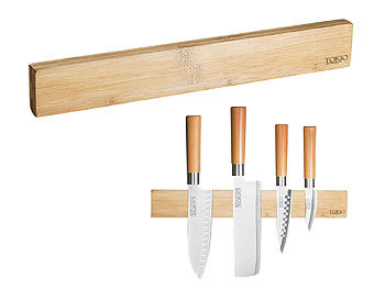 Magnet Messerleiste: TokioKitchenWare Originelle Messer-Magnetleiste aus echtem Bambus-Holz