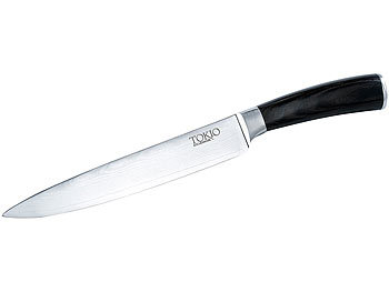 Scharfes Messer: TokioKitchenWare Damast-Fleischmesser mit 19,5 cm Klinge