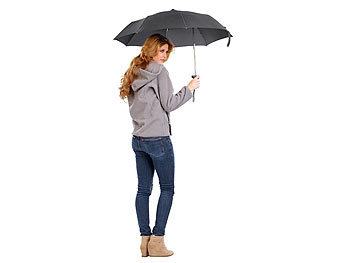 PEARL Ergonomischer Regenschirm mit versetztem Stock