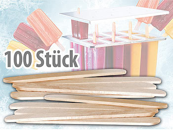 Rosenstein & Söhne 100er-Pack Holzstiele für selbstgemachtes Eis am Stiel