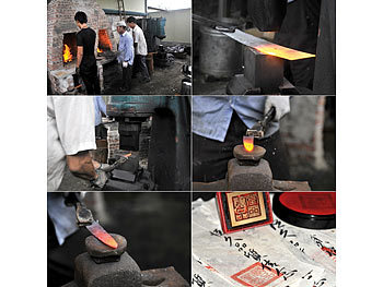 TokioKitchenWare Santoku-Kochmesser mit Stahlgriff, handgefertigt
