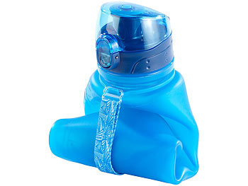 Semptec 2er-Set faltbare Silikon-Trinkflasche, 650 ml, BPA-frei