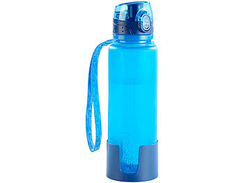 Semptec Faltbare Silikon-Trinkflasche, 650 ml, lebensmittelecht, BPA-frei