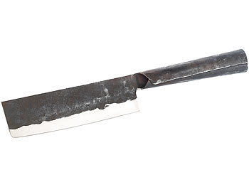 TokioKitchenWare Nakiri Hackmesser mit Stahlgriff, handgefertigt