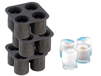 Eiswürfelform Silikon: infactory Silikon Eisglasform 3er-Set für 12 große EIS-Gläser 4 cl