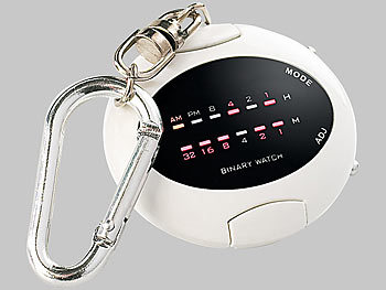 PEARL Binär-Taschenuhr mit Schlüsselanhänger