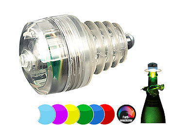 Lunartec Leuchtender Flaschenverschluss mit Farbwechsel-LED, 4er-Set