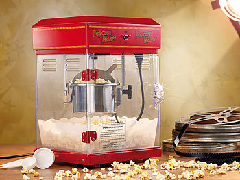Popcornmaschine Popcornmaker mit Wagen  Edelstahltopf Wärmeplatte 