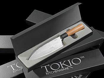 TokioKitchenWare Damast-Kochmesser mit 20 cm Klinge