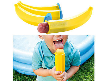 Silikonformen Eis: PEARL Silikon-Formen "Eis Banane" für Speiseeis, 4er-Set